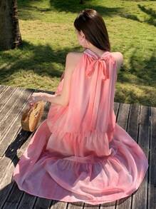 DAZY Sleeveless Floral Print Mid-Length Dress For Women,Casual Women Dresses Vacation Outfits Women Cruise Outfit For Women - Pink - View 2