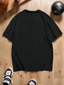 Manfinity Sport Corelite Camiseta deportiva de manga corta casual para hombre con estampado de letra de dibujo animado