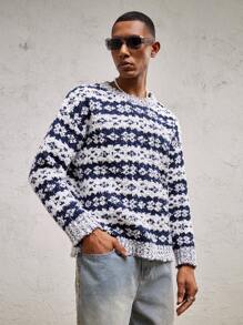 AKNOTIC Business Casual Cárdigan tejido holgado y grande para hombre, adecuado para otoño/invierno