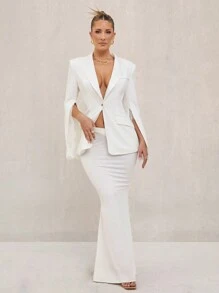 Lumalex Spring Summer Vacation Bohemian BOHO Sea Beach Hot Outdoor Richly Layered Wedding Season Banquet Coming Of Age Ceremony Beach Seaside  Festival Old Money Wedding Engagement Coming Of Age Ceremony Elegant Women's High-End Party & Chinese New Year Slit Sleeve Suit Jacket