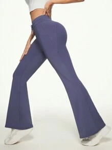 SHEIN Sport Studio Pantalones deportivos casuales de unicolor para mujer, de estilo minimalista para uso diario