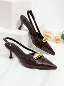 CUCCOO BIZCHIC Women's Back Strap Bow Decor Lolita Style High Heel Pumps, Burgundy Spring Shoes Spring Break Easter - Burgundy - View 4