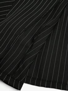 Flirla 2 pièces/Set : Blazer court rayé simple grande taille + Robe nuisette, Tenues décontractées