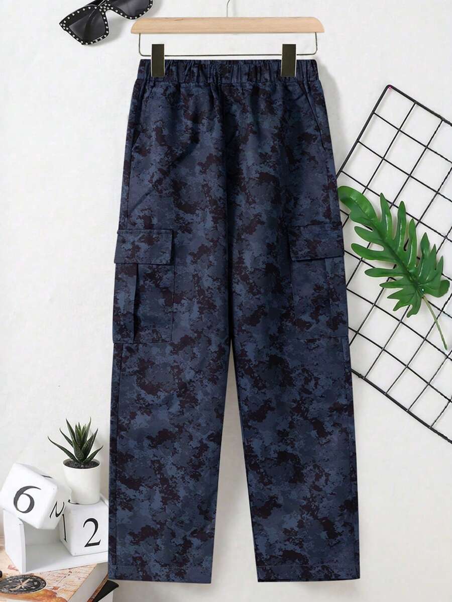 Tween Girls Elastic Waist Pocket Casual Pants - Multicolor - View 1