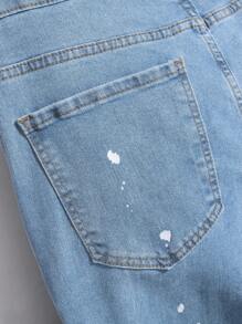 Manfinity Roughcore Men's Pocketed Distressed Casual Versatile Jeans - Light Wash - View 6