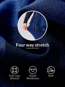 SHEIN Essnce Plus Size Casual Flounce 2 In 1 Flared Jeans Stretchy Knit Denim Apple Bottom Jeans - Medium Wash - View 9