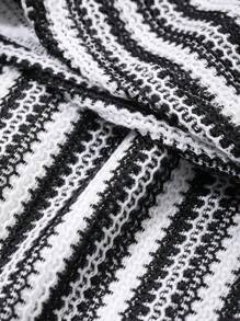 FRIFUL Dames gestreepte losse V-hals vleermuismouwen korte mouwen casual midi-jurk zomerjurk