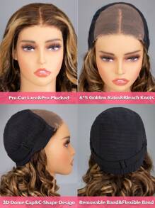 ALL READY WIG 亮点 4/27 全套假发 预漂白 预拔 预剪蕾丝 融化蕾丝 6x5 无胶波浪卷发 可穿戴闭合鲍勃假发 100% 真人头发 9AM HAIR - S4/27 - 查看 6