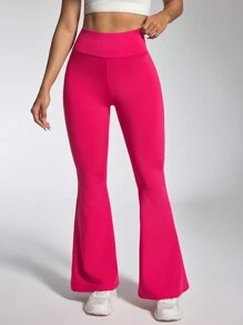 SHEIN Sports Solid Color Sports Pants, Casual And Fashionable For Daily Wear - Hot Pink - View 2