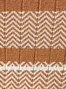 EMERY ROSE Plus Size Knitted Striped Sweater With High Collar For Fall Valentine's Day