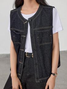 Dazy-Less Loose Casual Business Denim Cardigan For Women