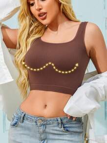1 pieza Prenda moldeadora de mujer tipo top sin costuras cómoda de una sola capa