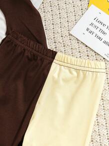 2 sztuki dziewczęcego sportowego i swobodnego stylowego zestawu z krótkim rękawem i spodenkami - Wielokolorowe - Zobacz 5