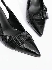 CUCCOO GRLICON Women's Y2K Punk Style High Heel Pumps, Suitable For Motorcycle, Cool Girl, Halloween, Christmas, Party Outfits - Black - View 6