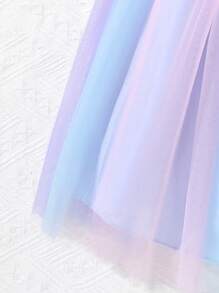 Tween Girls Rainbow Halter Dress, Princess Light Formal Dress For Summer - Baby Blue - View 5