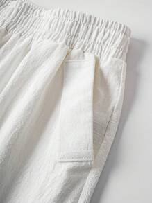 Rusticease Plus Size Solid Color Casual Minimalist Style White Pants Women, St Patrick Day Outfit,Summer Outfits For Women,Vacation Outfits Woman,Casual Everyday Wear
