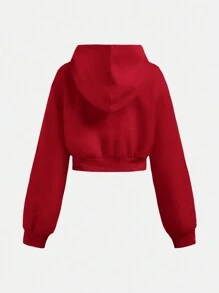 SHEIN Girlism TEENGIRL Hooded Two-Piece Set, Zip-Up Hoodie Jacket And Straight Leg Loose Pants Suit, Collegiate Sweatshirt And Sweatpants Set, Suitable For Back To School, Street, Valentine's Day, Chinese New Year