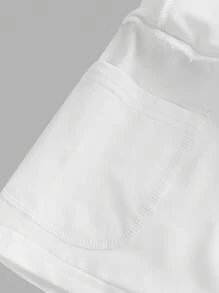 SHEIN Girlism Tween Girls 2pcs Set Integrated Casual Leggings & Skirt, Black & White - Black and White - View 11