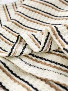 Loomiva 2pcs/Set Baby Boy Summer Cute Knitted Stripe Cartoon Pattern Tank Top And Shorts Set