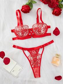 2pcs/Set Women Dark Series Sexy Lingerie Set