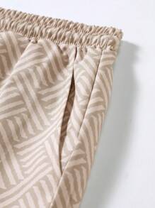 Manfinity Homme Men's Short Sleeve Shirt Set, Minimalist Fashion Casual Everyday Wear - Khaki - View 7