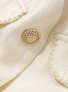 DAZY V-Neck Puff Sleeve Shirt & Pleated Skirt 2 Pieces Set For Women - Apricot - View 10