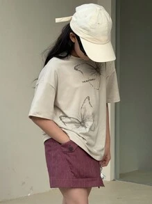 Dazy Kids 大码 Tween Girl 女童休闲 T 恤，秋季 - 米色 - 查看 7