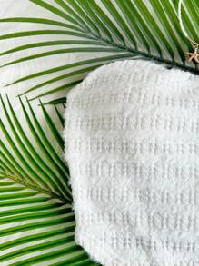 Soleia Women's Textured White Bandeau Top For Vacation - White - View 2