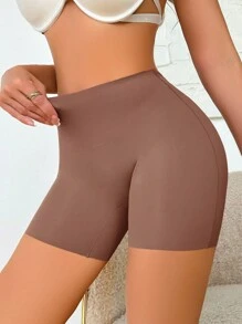 SHEIN 1pc Women High Waist Seamless Shaping Shorts - Redwood - View 6