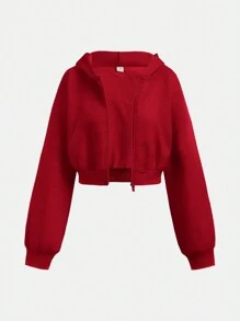 SHEIN Girlism TEENGIRL Hooded Two-Piece Set, Zip-Up Hoodie Jacket And Straight Leg Loose Pants Suit, Collegiate Sweatshirt And Sweatpants Set, Suitable For Back To School, Street, Valentine's Day, Chinese New Year