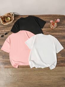3pcs/Set Girl & Teen Girls Casual Vintage Style Multicolor Crew Neck Pullover Knit Tops, Suitable For Sisters, Gifts, Holidays