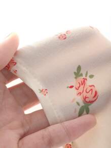 DAZY Women Ditsy Floral Jacket, Strap Nightgown & Pajama Set