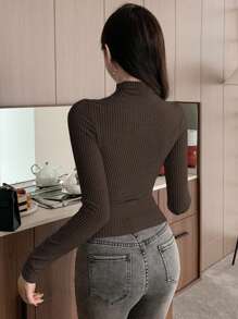 DAZY Spring/Summer New V-Neck Cinched Waist Tee Shirt For Office Lady