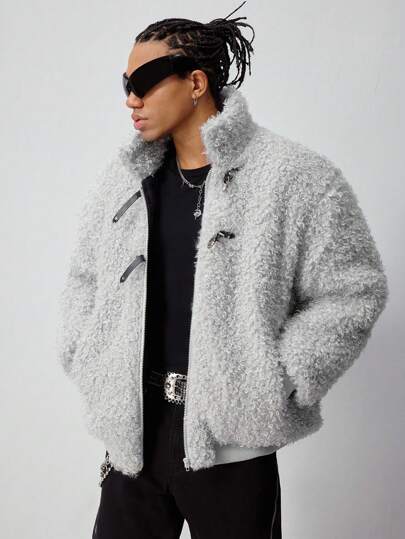 Street Life Men's Casual Fluffy Simple Stylish Jacket & Outerwear For Everyday Wear