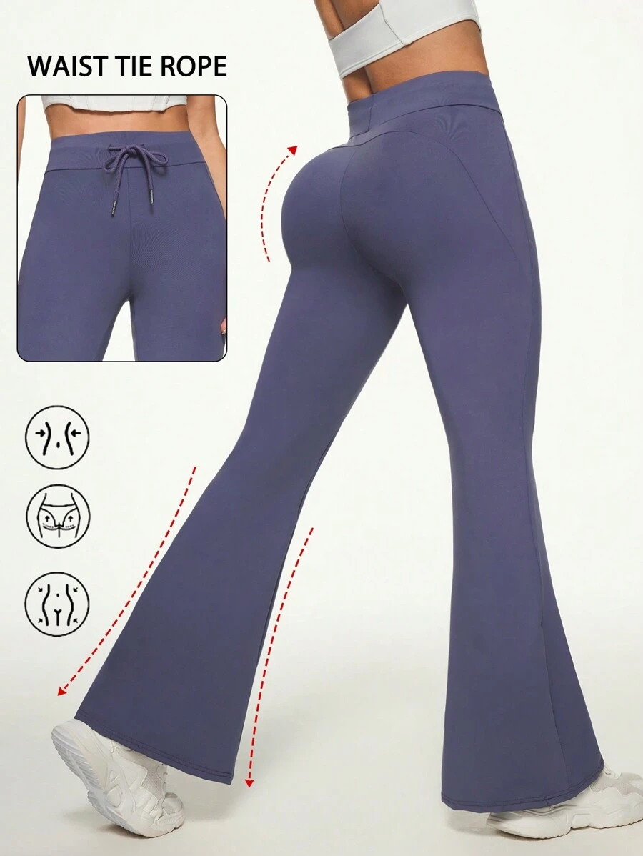 SHEIN Sport Studio Pantalones deportivos casuales de unicolor para mujer, de estilo minimalista para uso diario