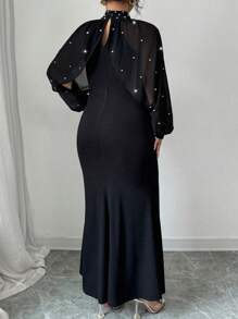 Elenzga Plus Size Women Solid Color Elegant Autumn Dress, Suitable For New Year, Valentine's Day, Thanksgiving, Christmas, Easter, Party, New Year's Eve, Christmas Party, Christmas Decor, Christmas Pajamas, Spring Holiday Fall Cloth For Women