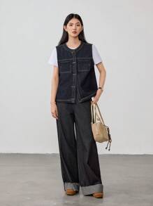 Dazy-Less Loose Casual Business Denim Cardigan For Women