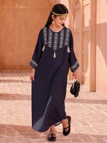 Tween Girl Casual Fashion Ruffle Trim Plaid Print Cute Color Block Dress, Suitable For Summer Wear As Inner/Outer Layer, Comfortable Soft Fabric Suitable For Casual Outings, Gatherings, Vacations, School - Black and White - View 4