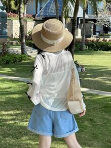 DAZY Tween Girl Slogan Bow Print Top And Camisole 2 Pieces Set,Back To School Clothes - White - View 7