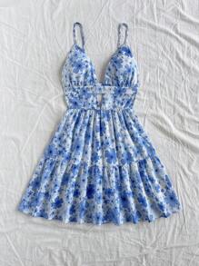 Soleia Vestido mini con espalda recortada y tirantes de espagueti, estilo romántico para verano y primavera. Adecuado para vacaciones en la playa, citas, el Día de San Valentín, o tardes de té.