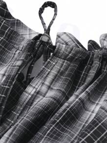 FRIFUL Vestido de mujer con tirantes largos a cuadros, estilo de vacaciones de primavera/verano, vestidos casuales para mujeres