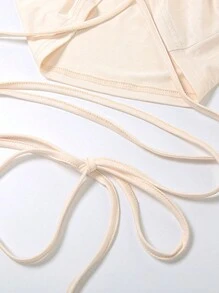 INAWLY Women Solid Color Long Sleeve T-Shirt, Minimalist Fashion Casual For Daily Wear Fall Cloth For Women - Apricot - View 4