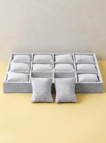 1 件 12 格天鹅绒珠宝收纳托盘，带可拆卸枕头，手表收纳珠宝托盘，手镯手镯手表展示架，情人节礼物