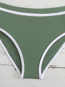 SHEIN Tween Girl Colorblock Trim Swimwear Set For Beach/Vacation Summer Holiday