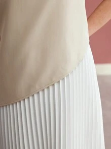 MOTF PREMIUM COLORBLOCK PLEATED TANK DRESS - Apricot - View 2