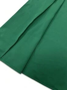 Selianne 1 chiếc váy dài màu trơn cổ đứng thanh lịch dành cho nữ đi làm cao cấp sang trọng tay dài cổ đứng dành cho nữ - màu xanh lá - Xem 6