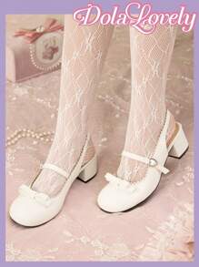 Dola Lovely 蝴蝶结装饰法式玛丽珍优雅女士高跟鞋