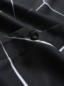 Manfinity Homme Men's Geometric Print Casual Long Sleeve Shirt For Autumn