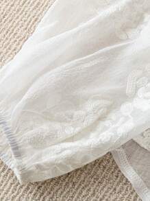 SHEIN Women Jacquard Blouse, Solid Color Casual Versatile For Daily Wear Fall Cloth For Women - White - View 3