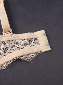 SHEIN 3pcs/Set Solid Color Romantic Lace Simple Comfortable&Support Daily Bra Set For Small Cup Size